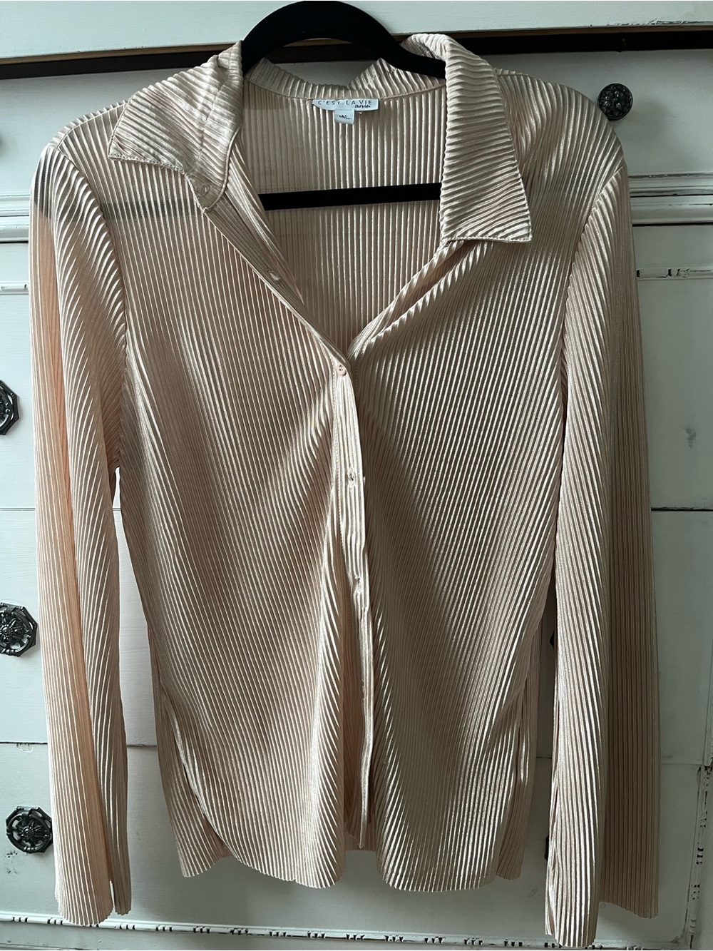 C'est La Vie cream silk blouse